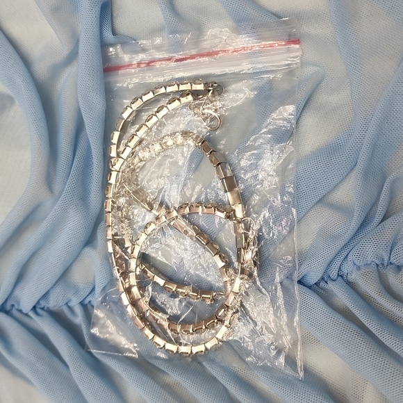 Baby Blue Ruched Mini Dress - Picture 4 of 4